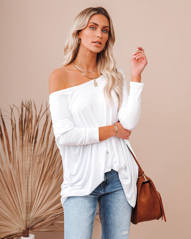 Wear It Well Long Sleeve Bamboo Knit Top - White