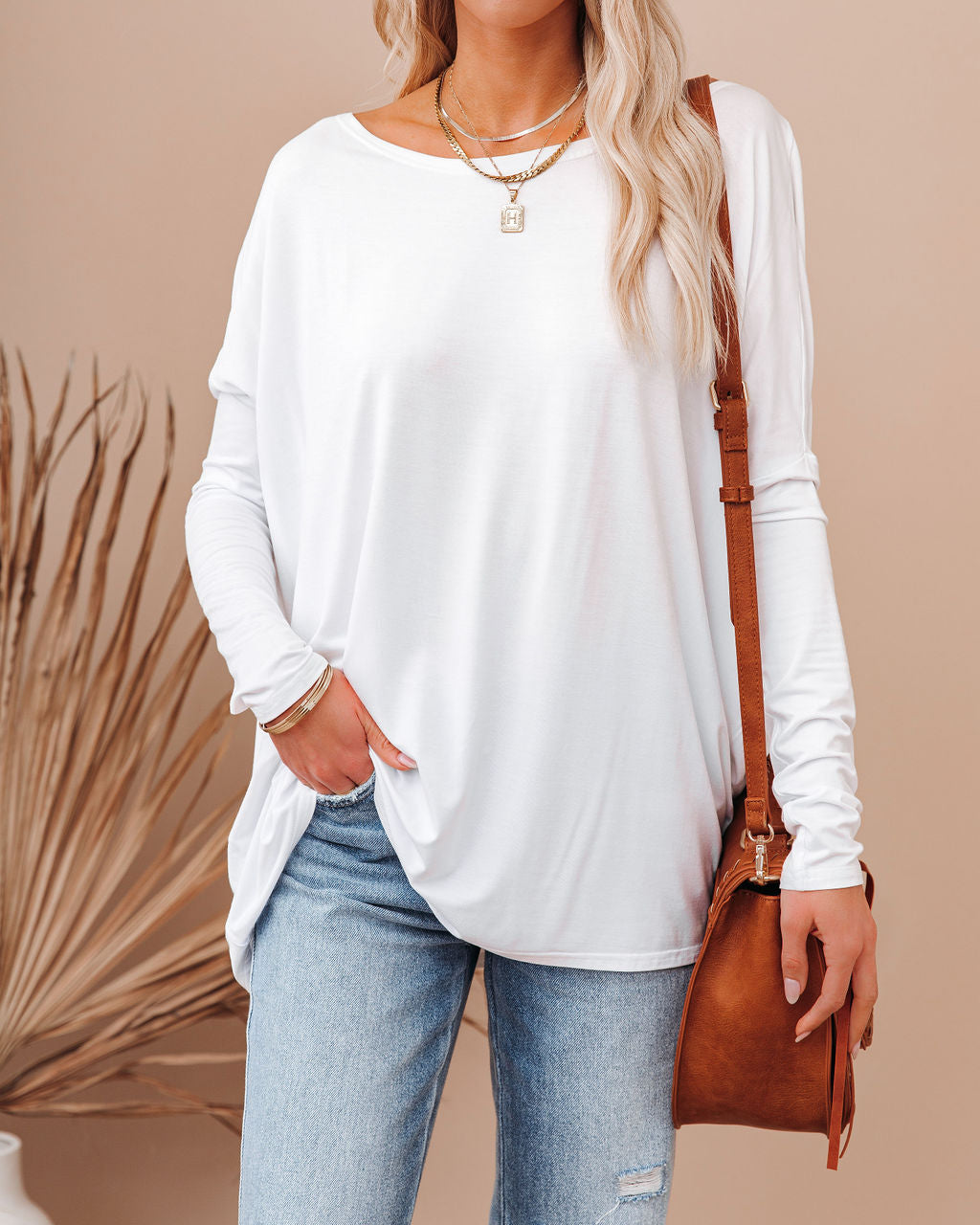 Wear It Well Long Sleeve Bamboo Knit Top - White