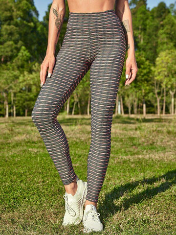 Wideband Waist Color-block Sports Leggings