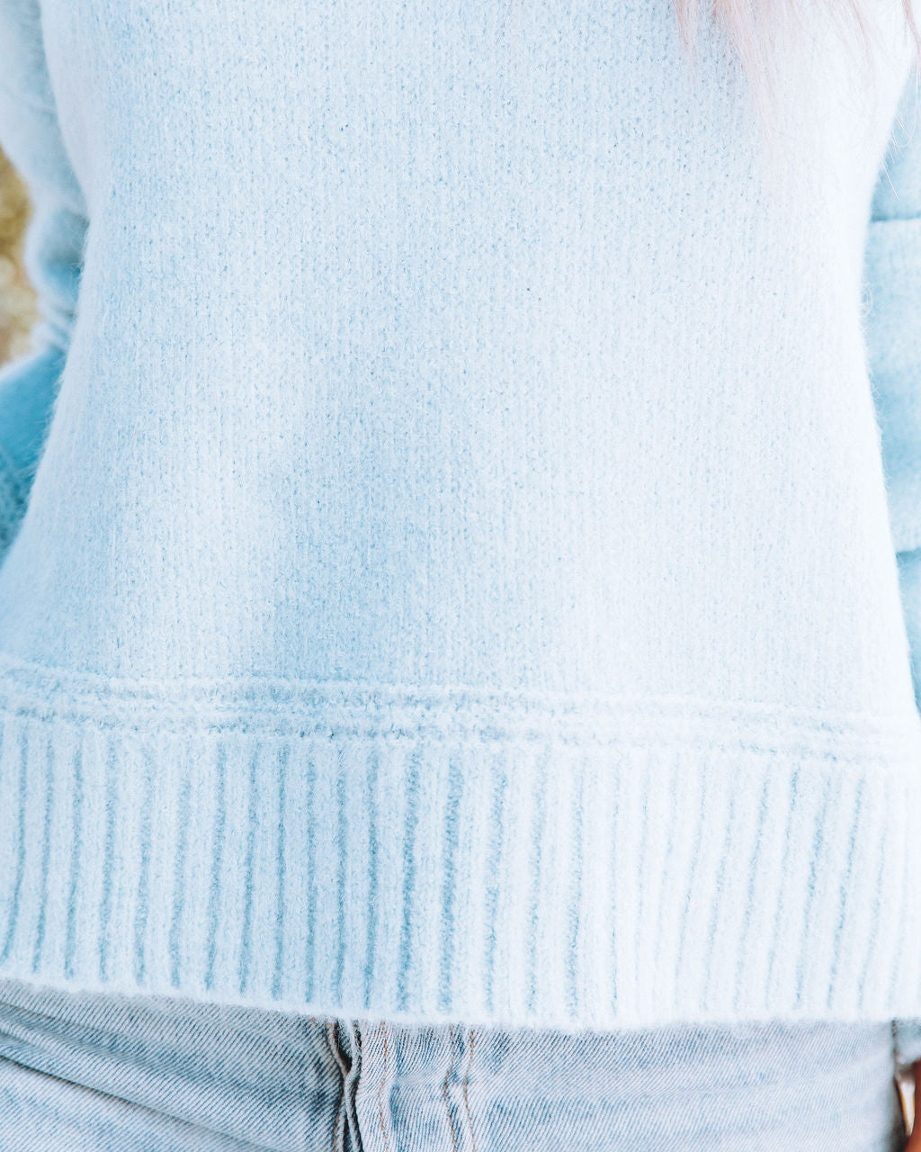 Windler Turtleneck Knit Sweater - Light Blue