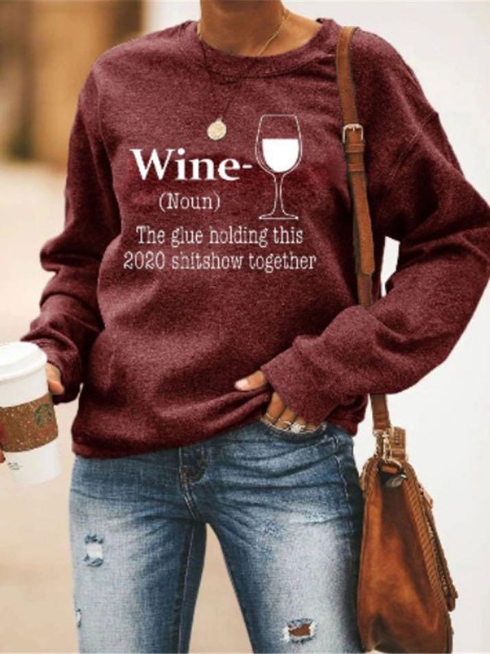 Weinglas Herz Sweatshirt