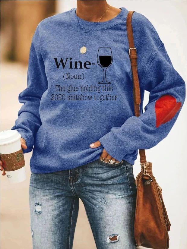 Sweat-shirt en forme de cœur avec verre à vin