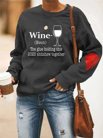 Wine Glass Heart Sweatshirt