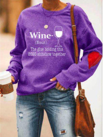 Sweat-shirt en forme de cœur avec verre à vin