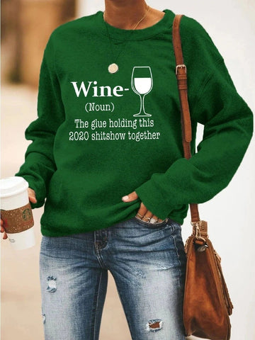 Sweat-shirt en forme de cœur avec verre à vin