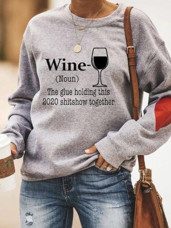 Sweat-shirt en forme de cœur avec verre à vin