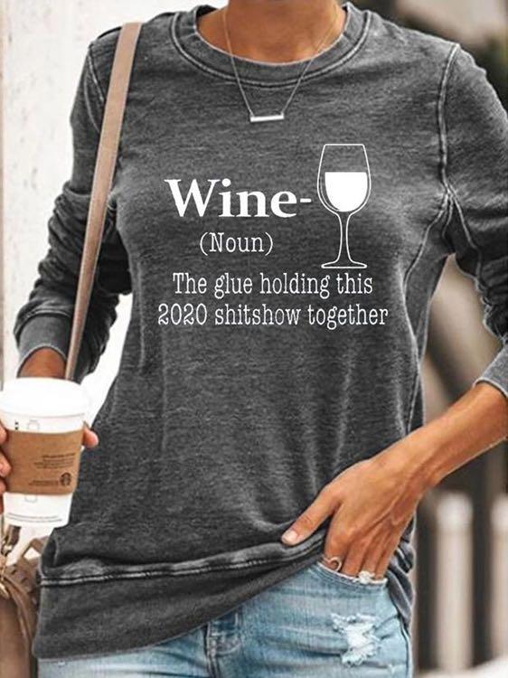 Wine Glass Print T-Shirt