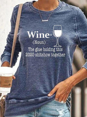 Wine Glass Print T-Shirt