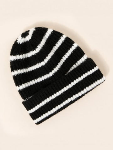 Winter Striped Pattern Knitted Hat