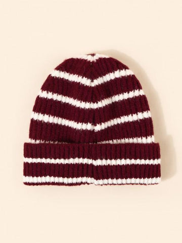 Winter Striped Pattern Knitted Hat