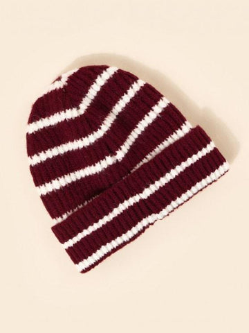 Winter Striped Pattern Knitted Hat