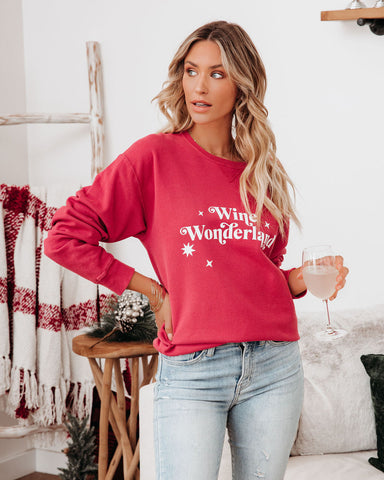 Wine Wonderland Sweatshirt aus Baumwollmischung 