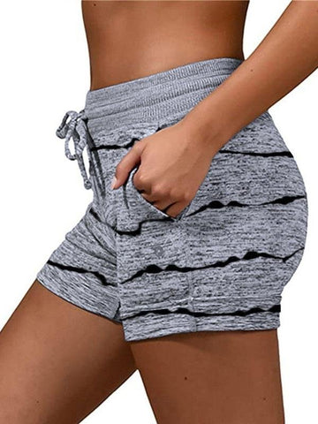 Stripe Printed Drawstring Shorts