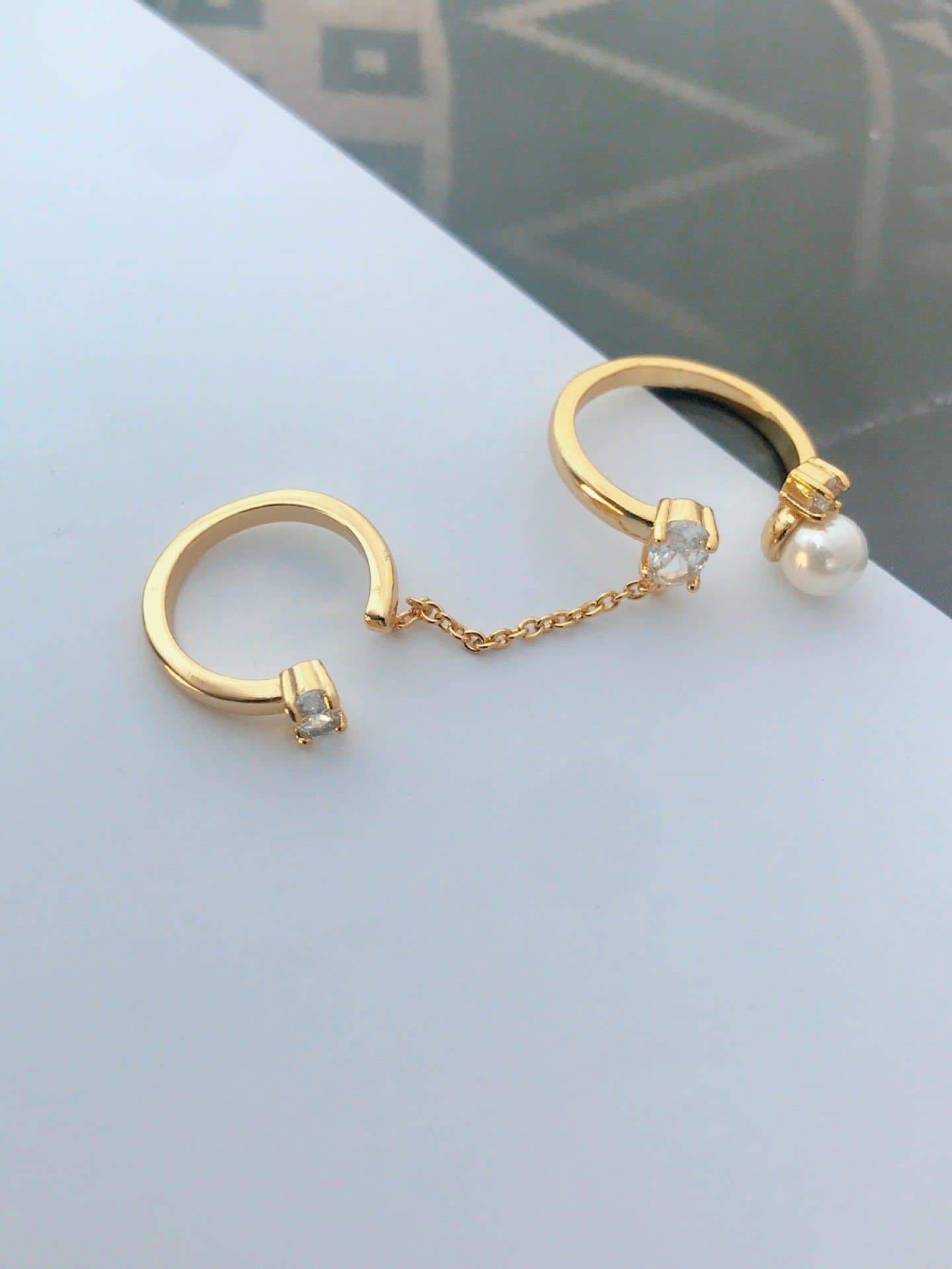 Women double band chain ring