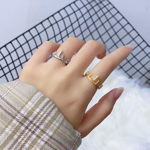 Women Irregular Crown Ring