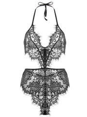 Women Lace Eyelashes Hollow Out Lingerie