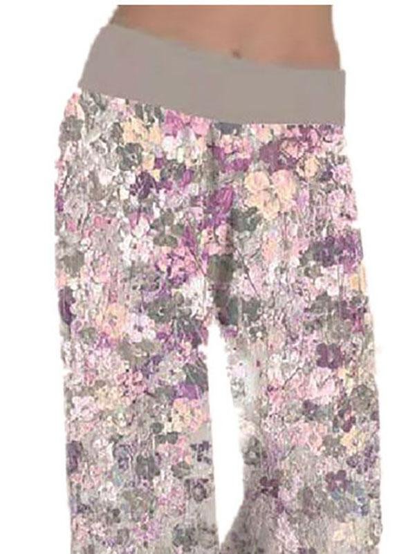 Pantalon de yoga ample à imprimé floral pour femme