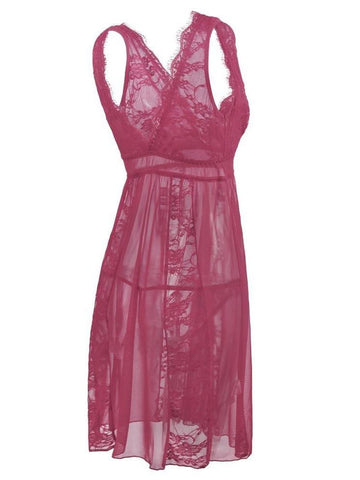 Women Transparent Lace Sling Nightdress