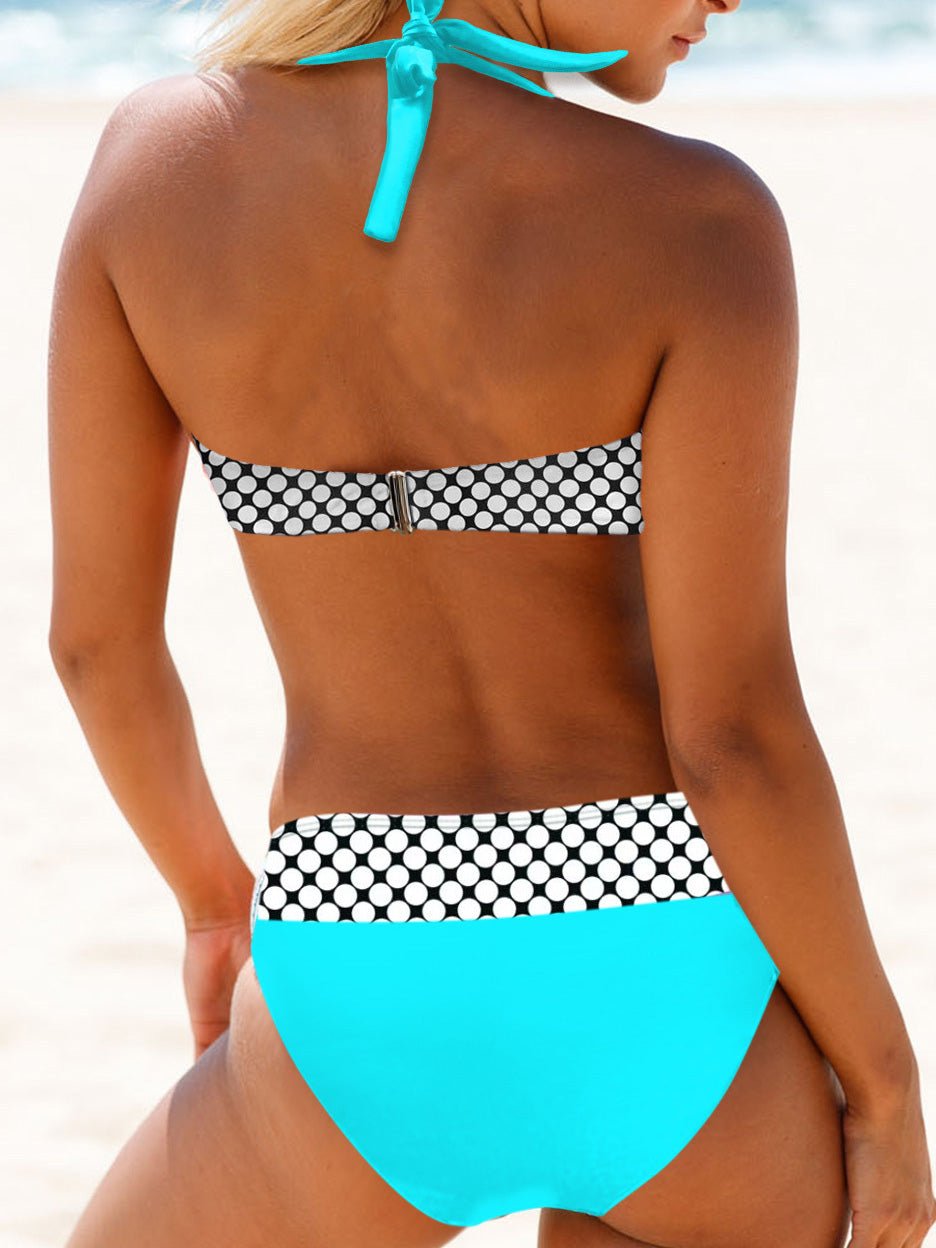Swimsuits Print Halter Bikini Two-Piece Swimsuit