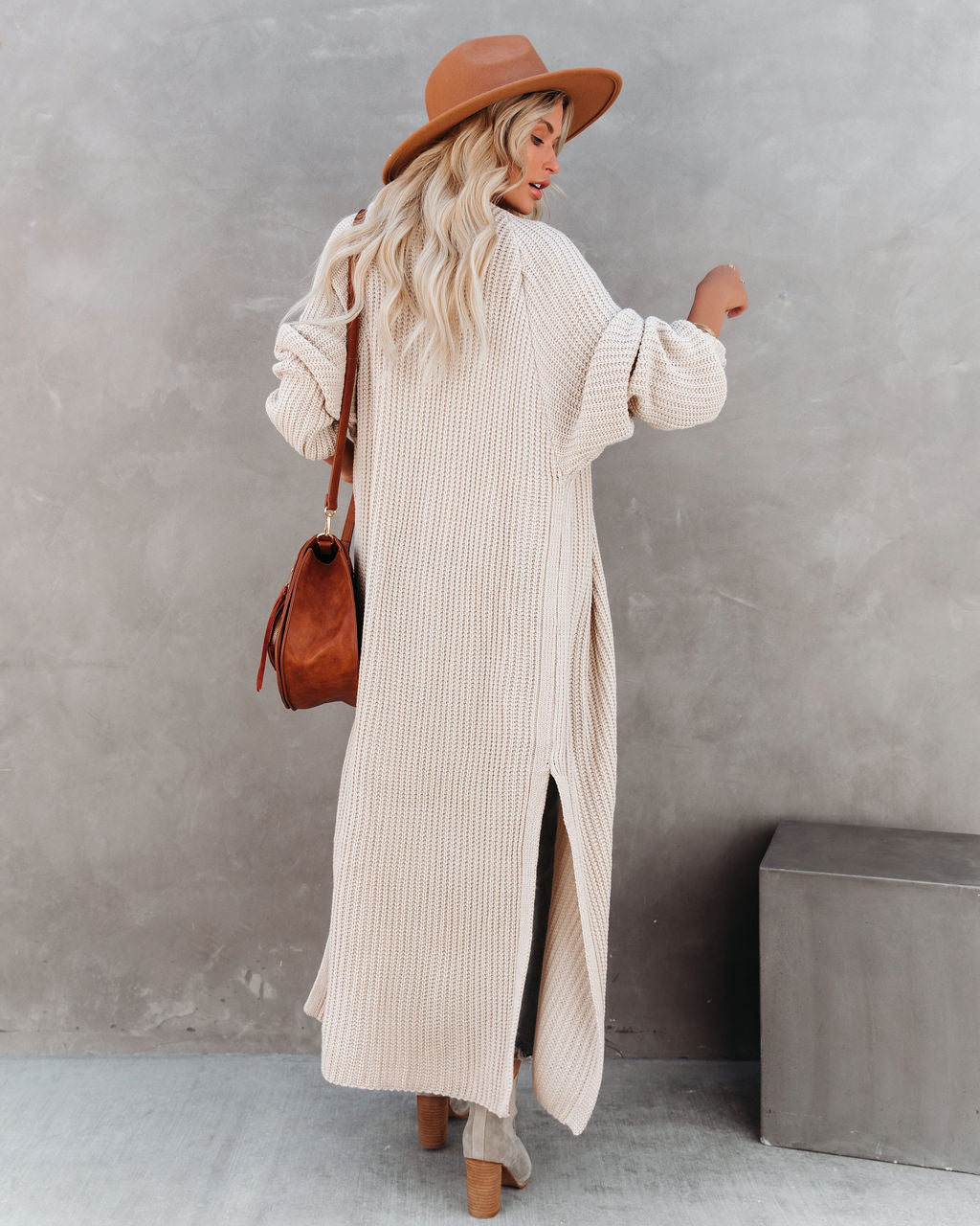 Your Own World Knit Duster Cardigan - Beige