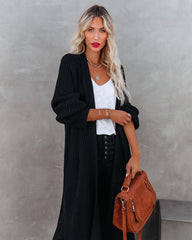 Your Own World Knit Duster Cardigan - Black