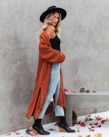 Your Own World – Duster-Cardigan aus Strick – Dusty Cedar 