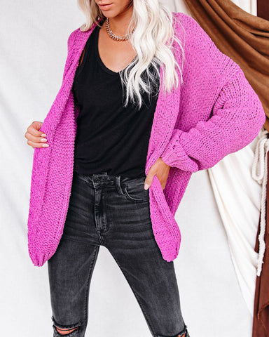 Zadie Chenille-Strickcardigan mit Taschen 