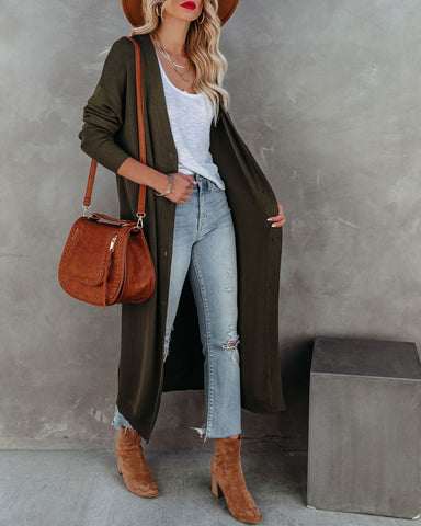 Zaire Button Down Knit Duster Cardigan