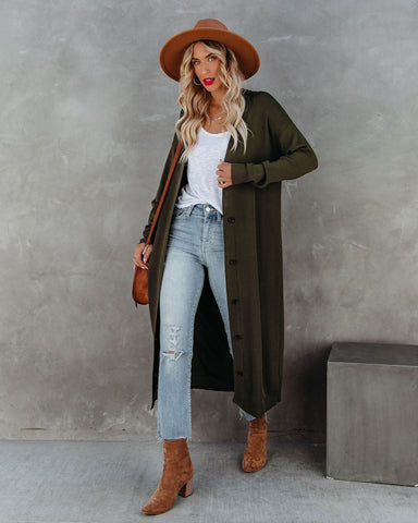 Zaire Button Down Knit Duster Cardigan